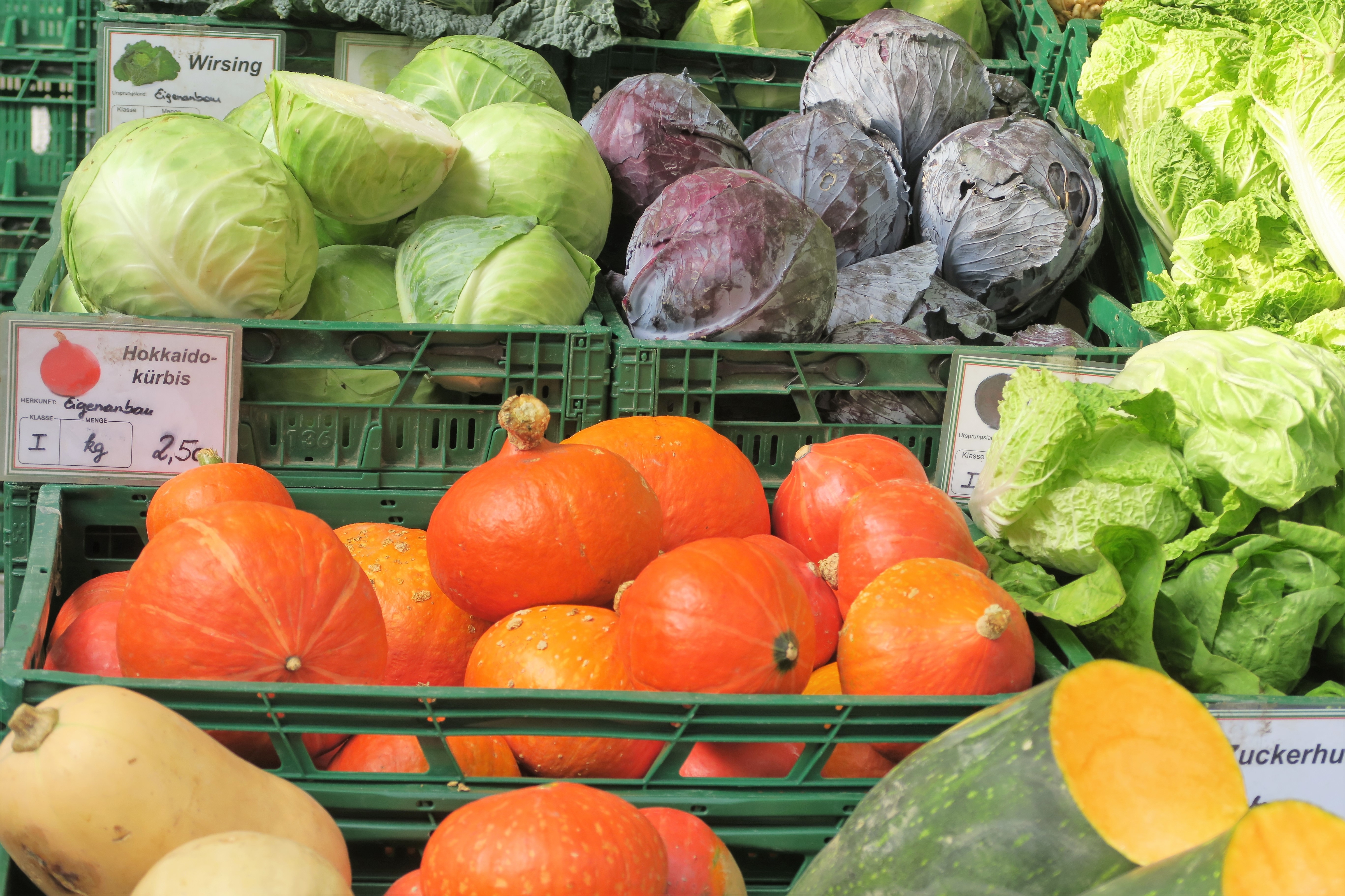 Gemüse auf einem Wochenmarkt
